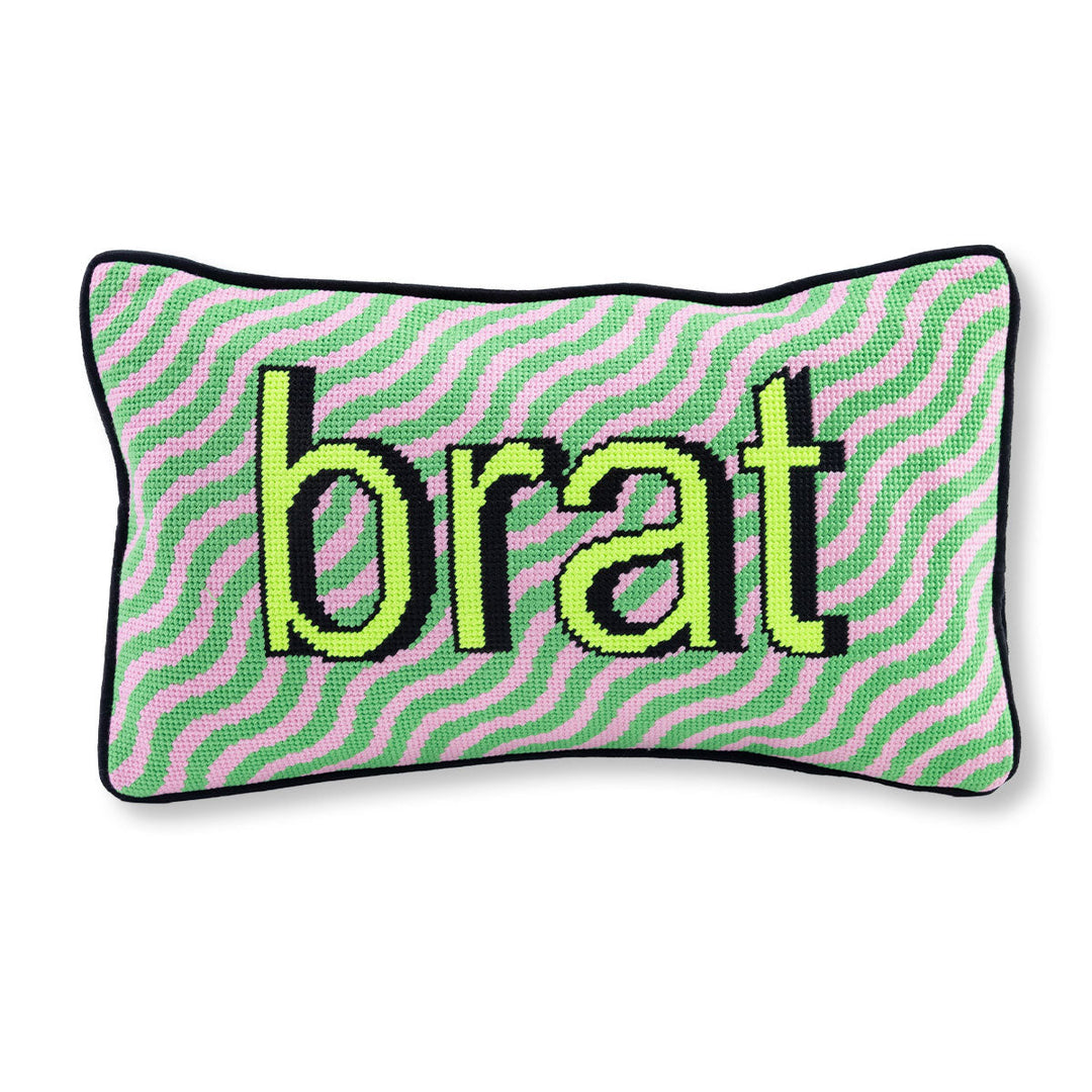 Brat Needlepoint Pillow