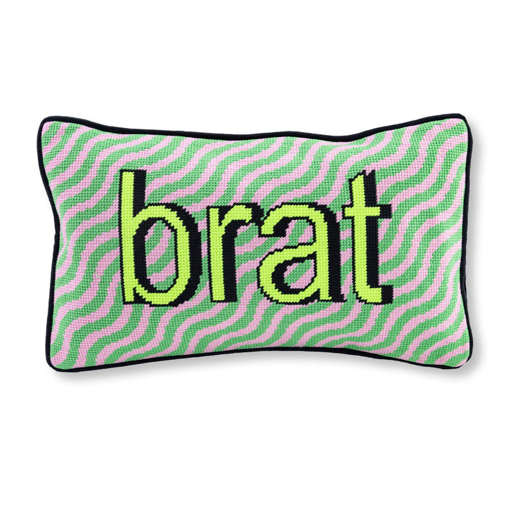 Brat Needlepoint Pillow