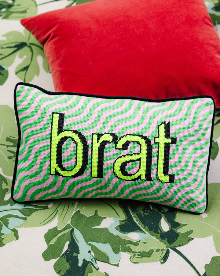 Brat Needlepoint Pillow