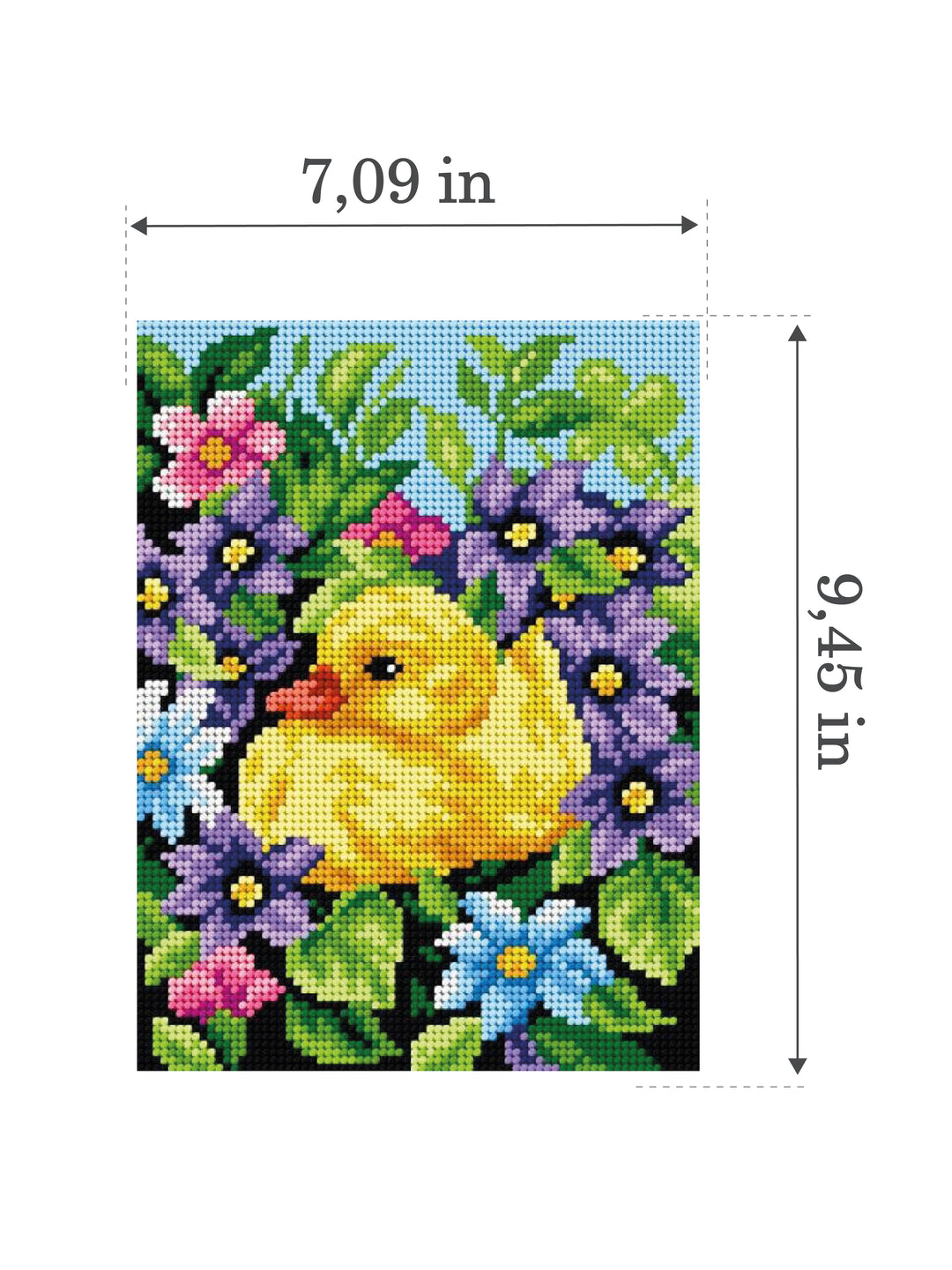 Gobelin canvas for halfstitch without yarn Duckling