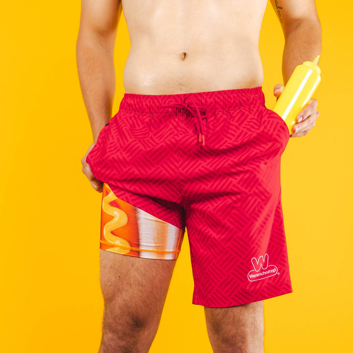 The Hot Dogs Or Legs | Wienerschnitzel x Shinesty Ball Hammock® Pouch 8" Swim Trunks