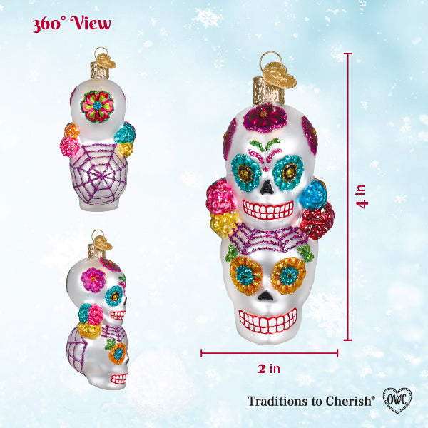Dia De Los Muertos Stacking Skulls Ornament