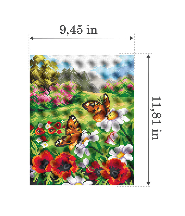 Gobelin canvas for halfstitch without yarn Butterflies in the Meadow 2628H