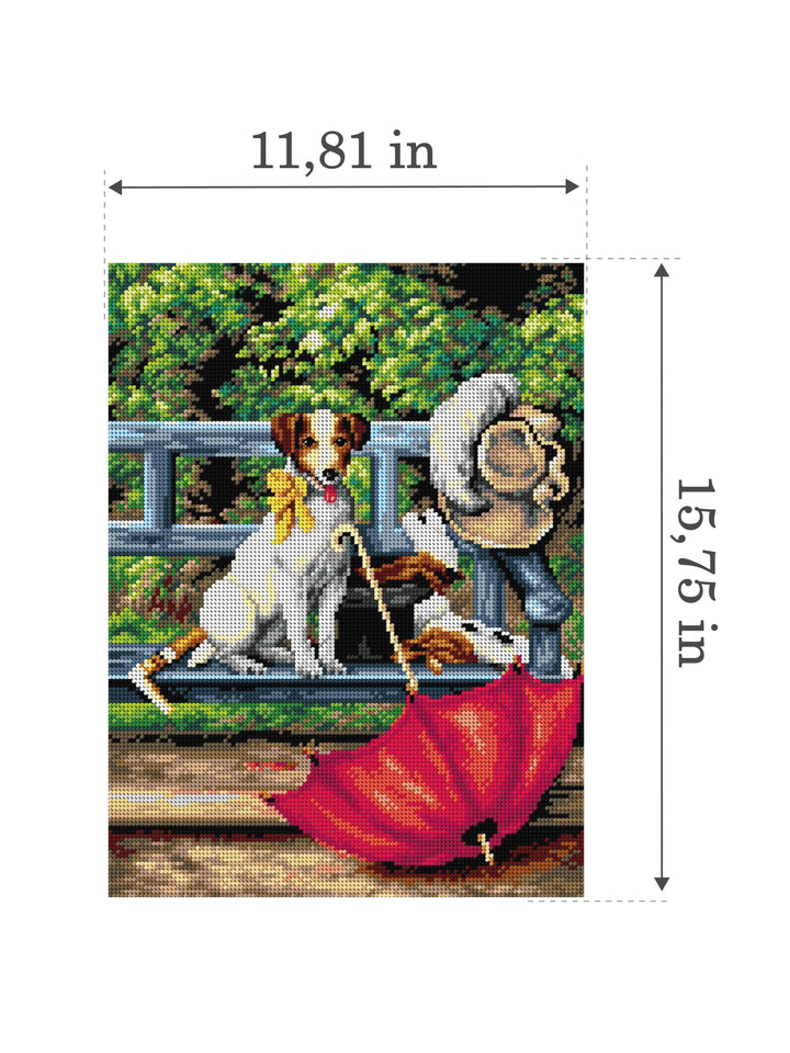 Gobelin canvas for halfstitch without yarn after Herbert William Weekes - Where Are They 2668J