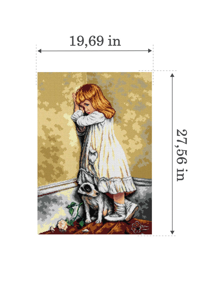 In Disgrace 2674R Needlepoint canvas for halfstitch without yarn