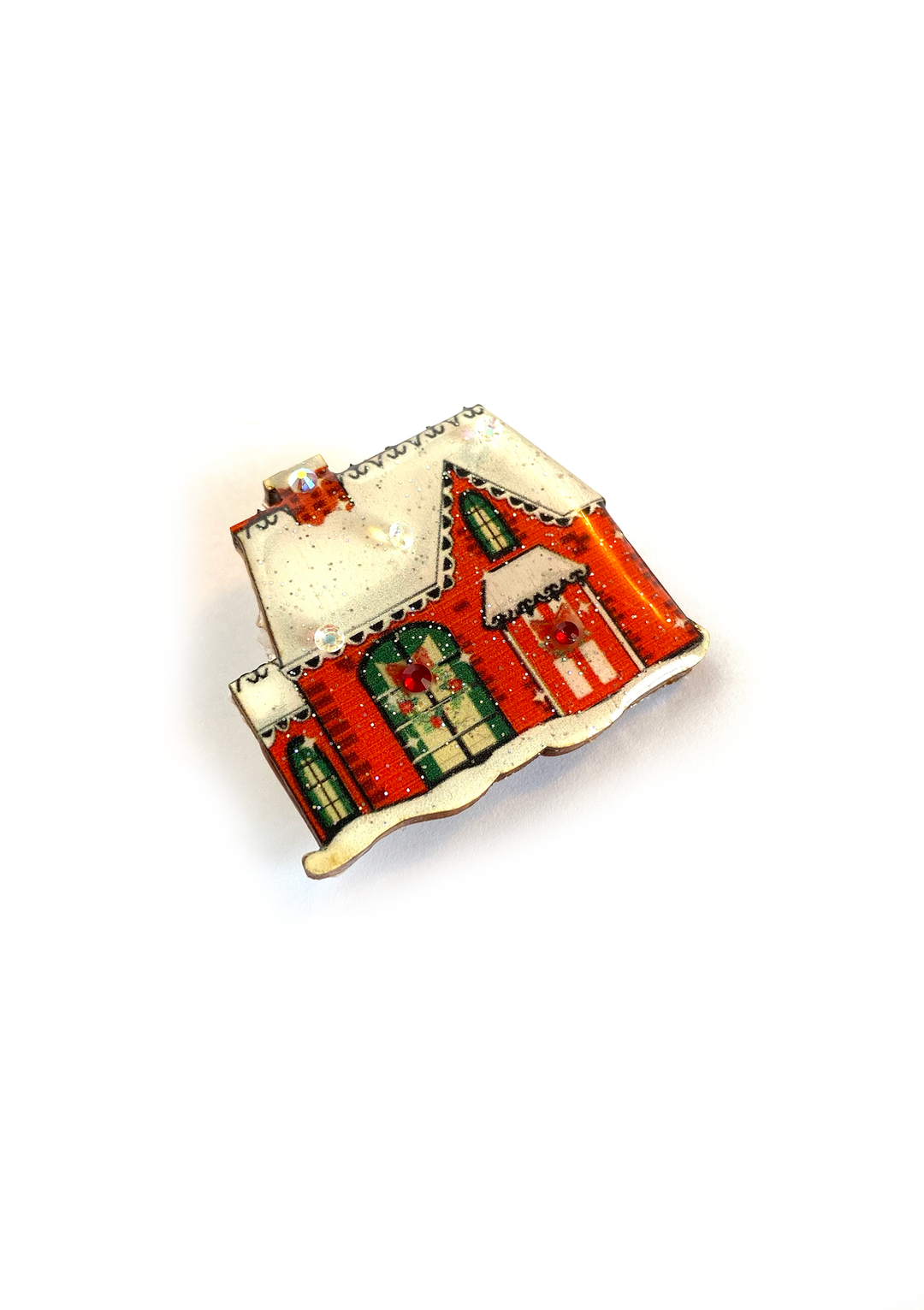 Christmas House Brooch by Rosie Rose Parker