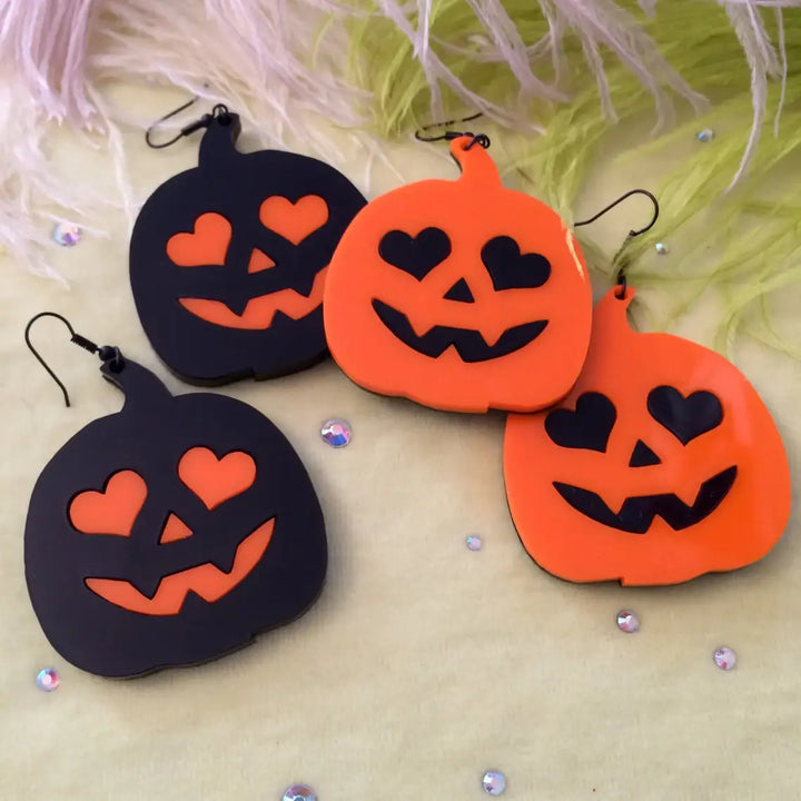 Pumpkin Jack-O-Lantern Acrylic Earrings