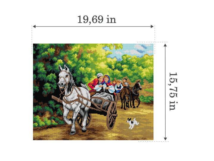 Gobelin canvas for halfstitch without yarn after Alfred Wierusz-Kowalski - Ride 2763M