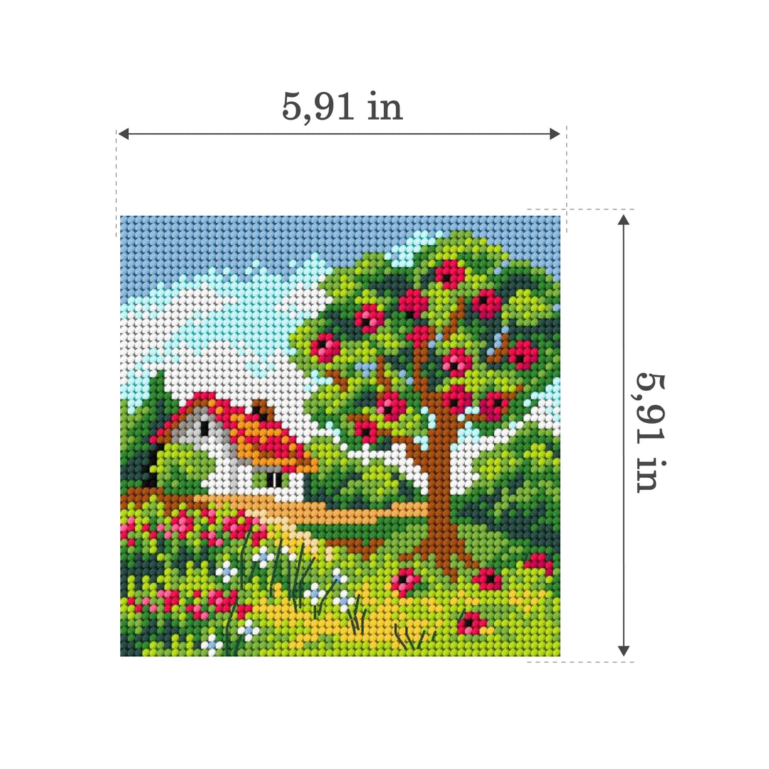 Needlepoint canvas for halfstitch without yarn Four Seasons - Summer 2842D - Printed Tapestry Canvas