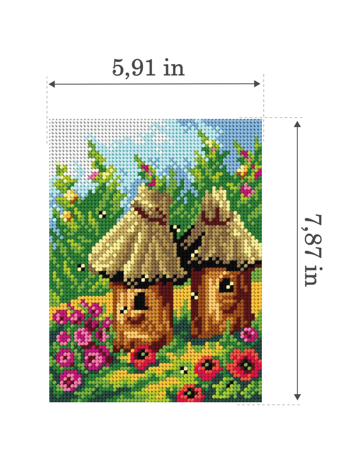 Gobelin canvas for halfstitch without yarn Beehives