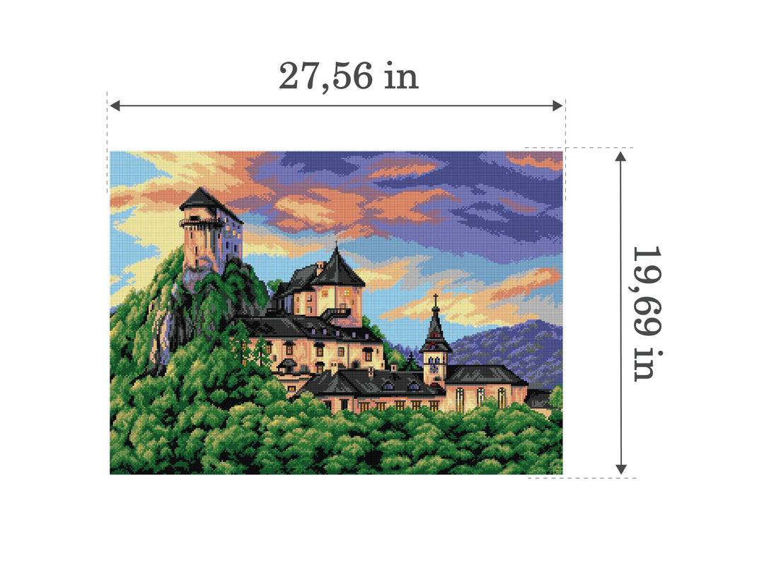 Gobelin canvas for halfstitch without yarn Orava Castle 2879R