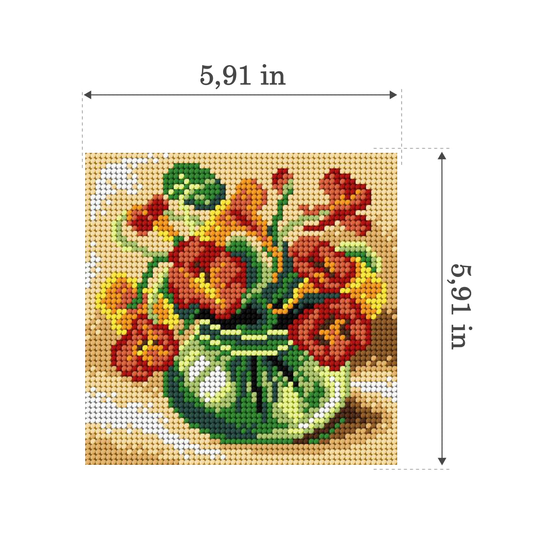 Needlepoint canvas for halfstitch without yarn Nasturtium 2897D - Printed Tapestry Canvas