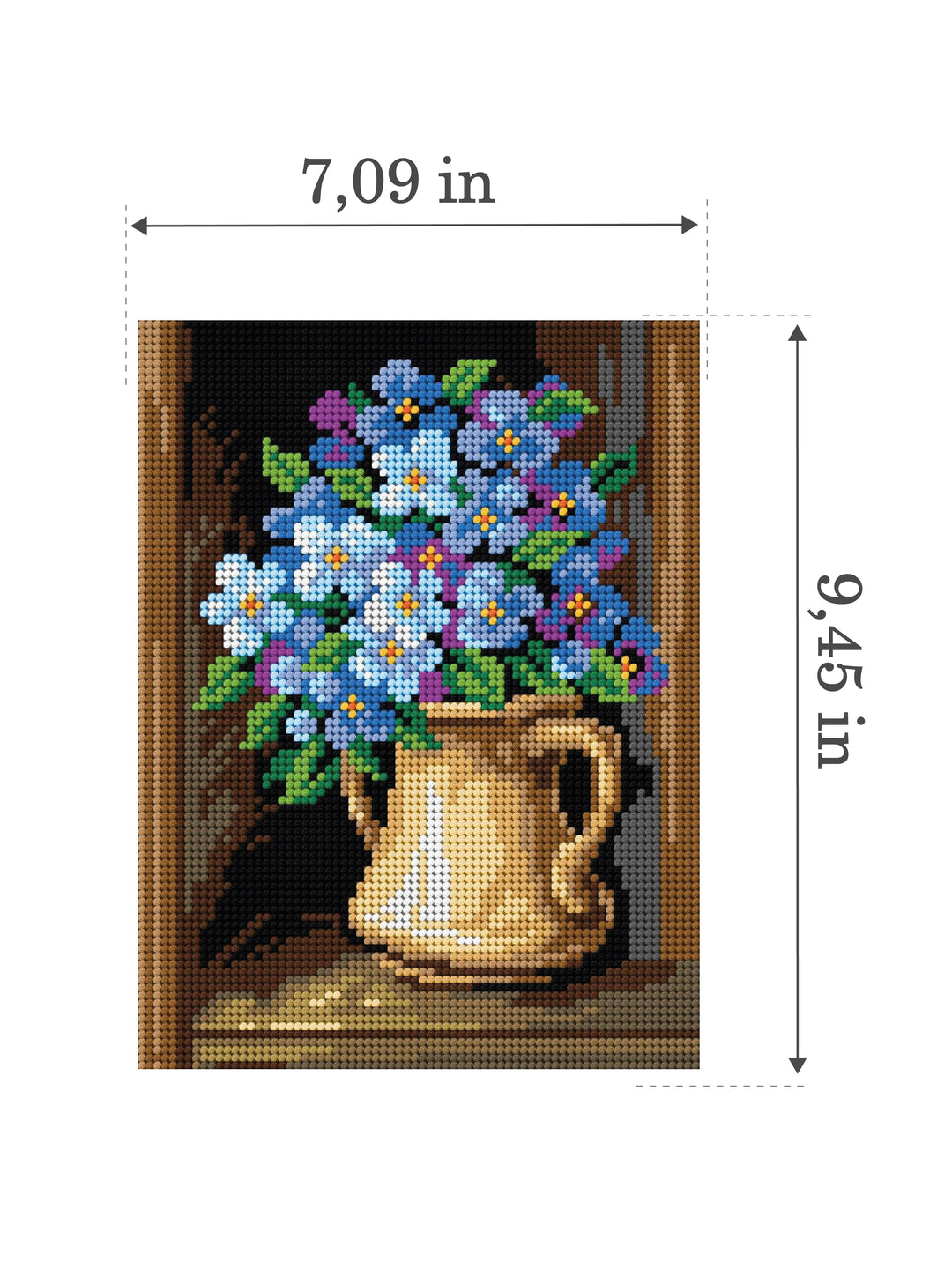 Gobelin canvas for halfstitch without yarn Bouquet of Flowers 2909F