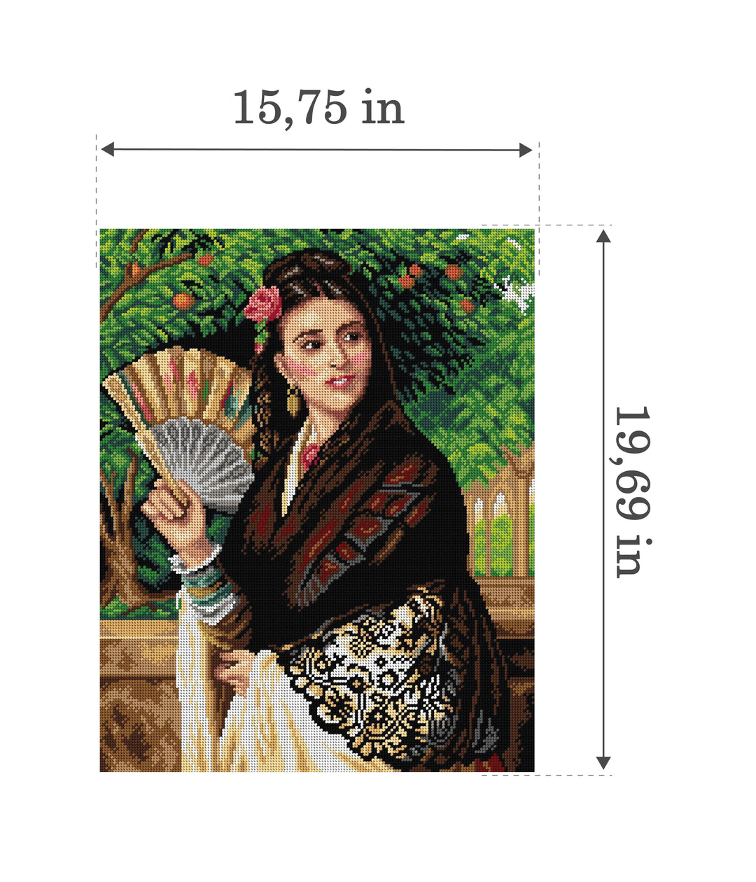The Pride of Seville 2947M Needlepoint canvas for halfstitch without yarn