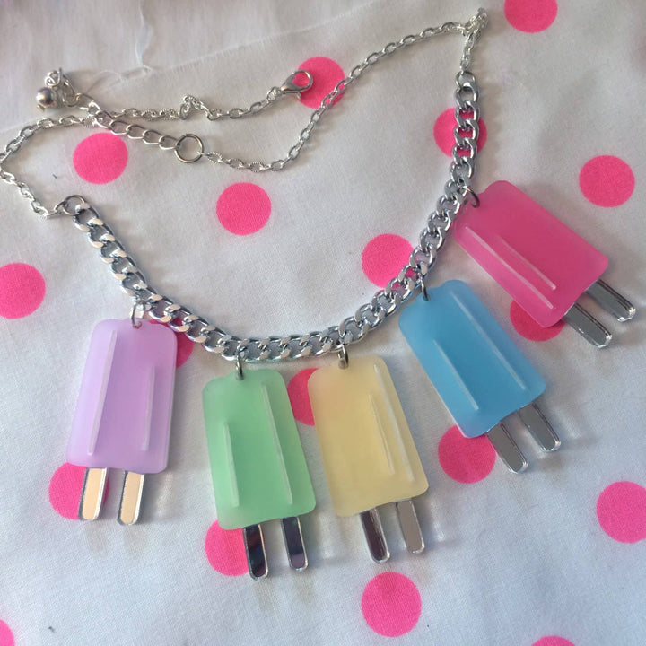 Pastel Ice Pop Popsicle Charm Necklace