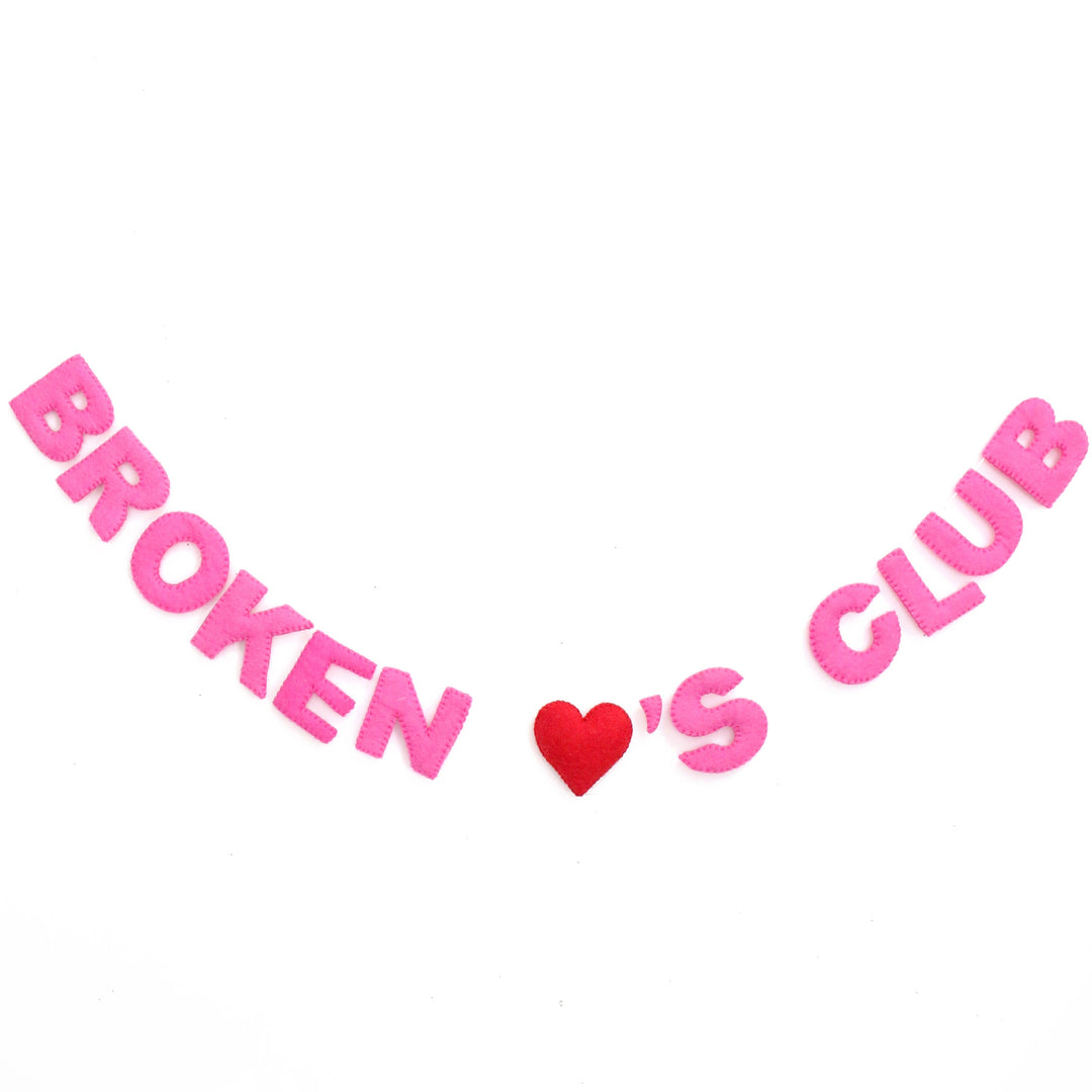 Broken hearts club felt garland