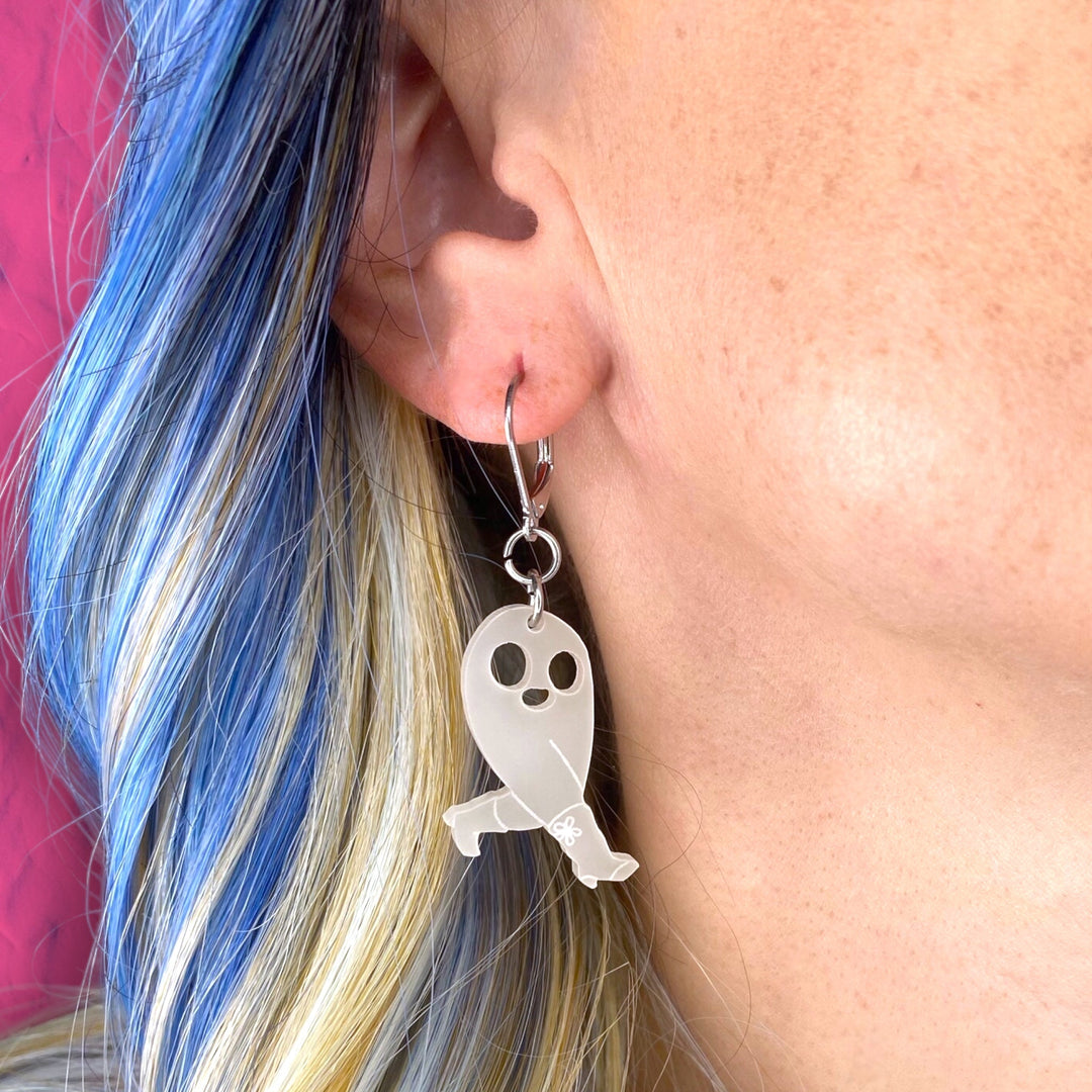 LAST CHANCE! Last Chance! Cryptid Club Fresno Nightcrawler in Boots Dangle Earrings- GLOWS!