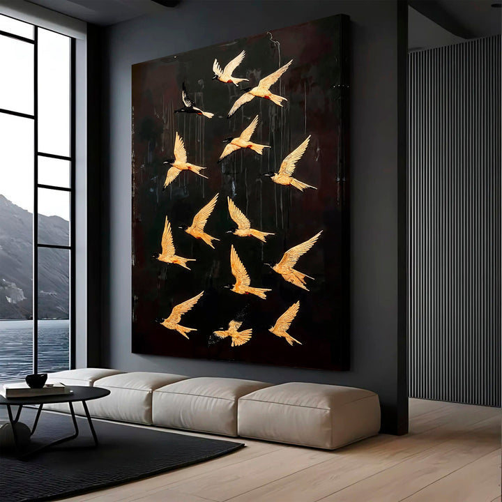 Abstract Flying Swallow Wall Art