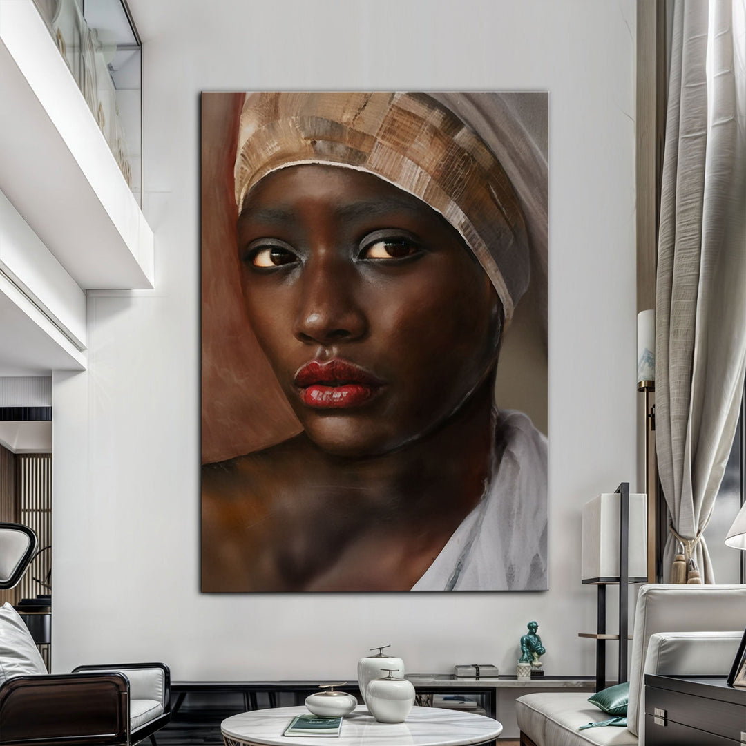 African Woman Painting Wall Art