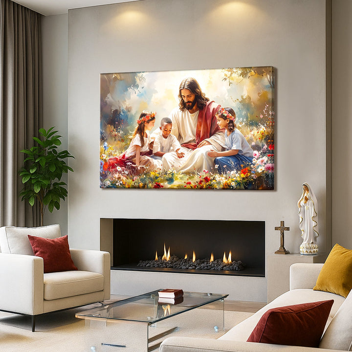 Jesus With Children Faith Wall Art IX