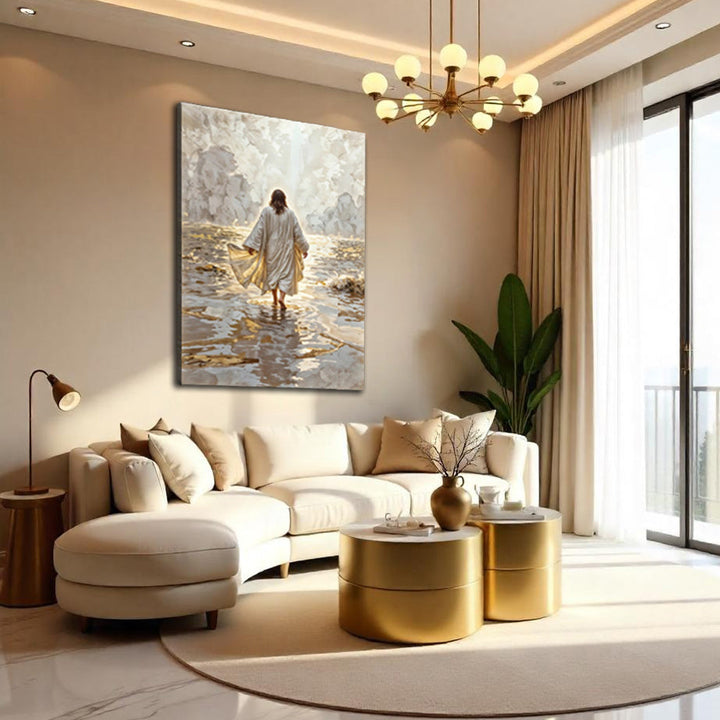 Jesus Christ Walking On Water Faith Wall Art IV