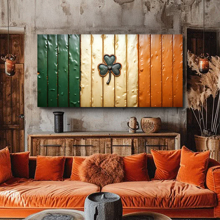Irish Shamrock Glory Wooden Flag Wall Art II
