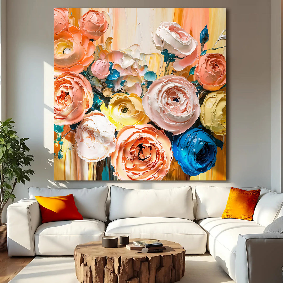 Blooming Bouquet Impasto Wall Art