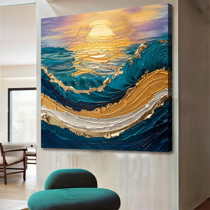 Golden Hour Impasto Wall Art