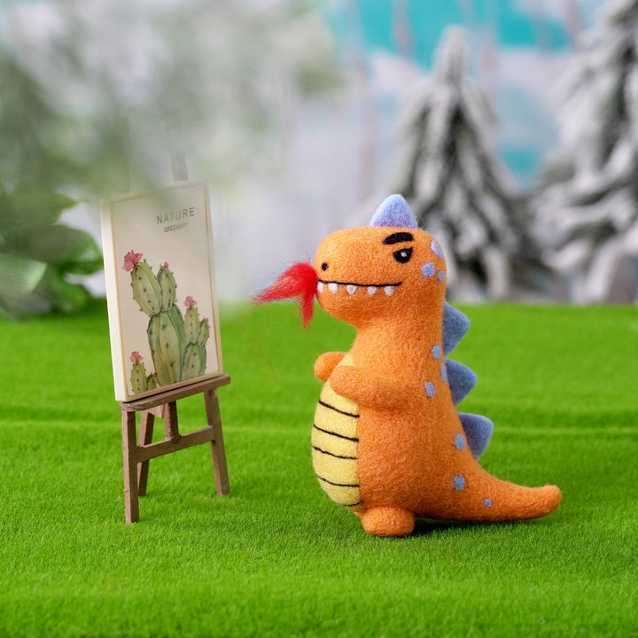 Dinosaurs Needle Felting Kit. Wizardi DIY Wool Craft Kit F07N8-Z-02