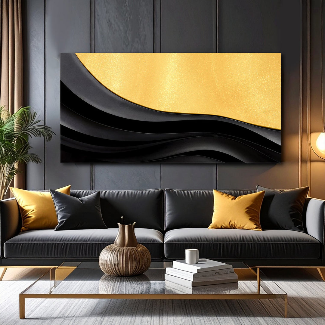 Black And Gold Minimalist Abstract VIII