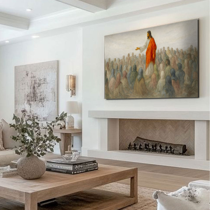 Jesus Speaking To Crowd Faith Wall Art III