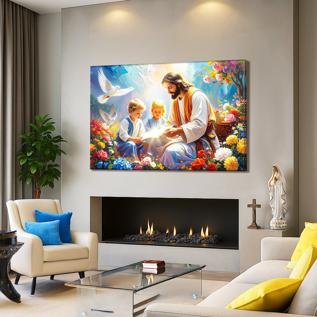 Jesus With Children Faith Wall Art IV