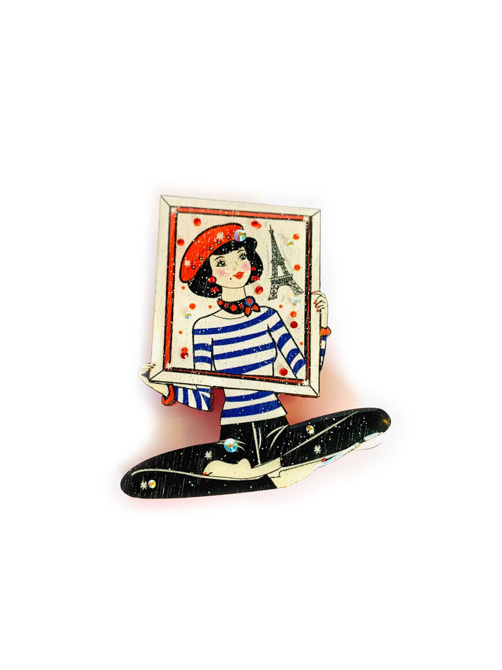 French Mime Girl Brooch by Rosie Rose Parker