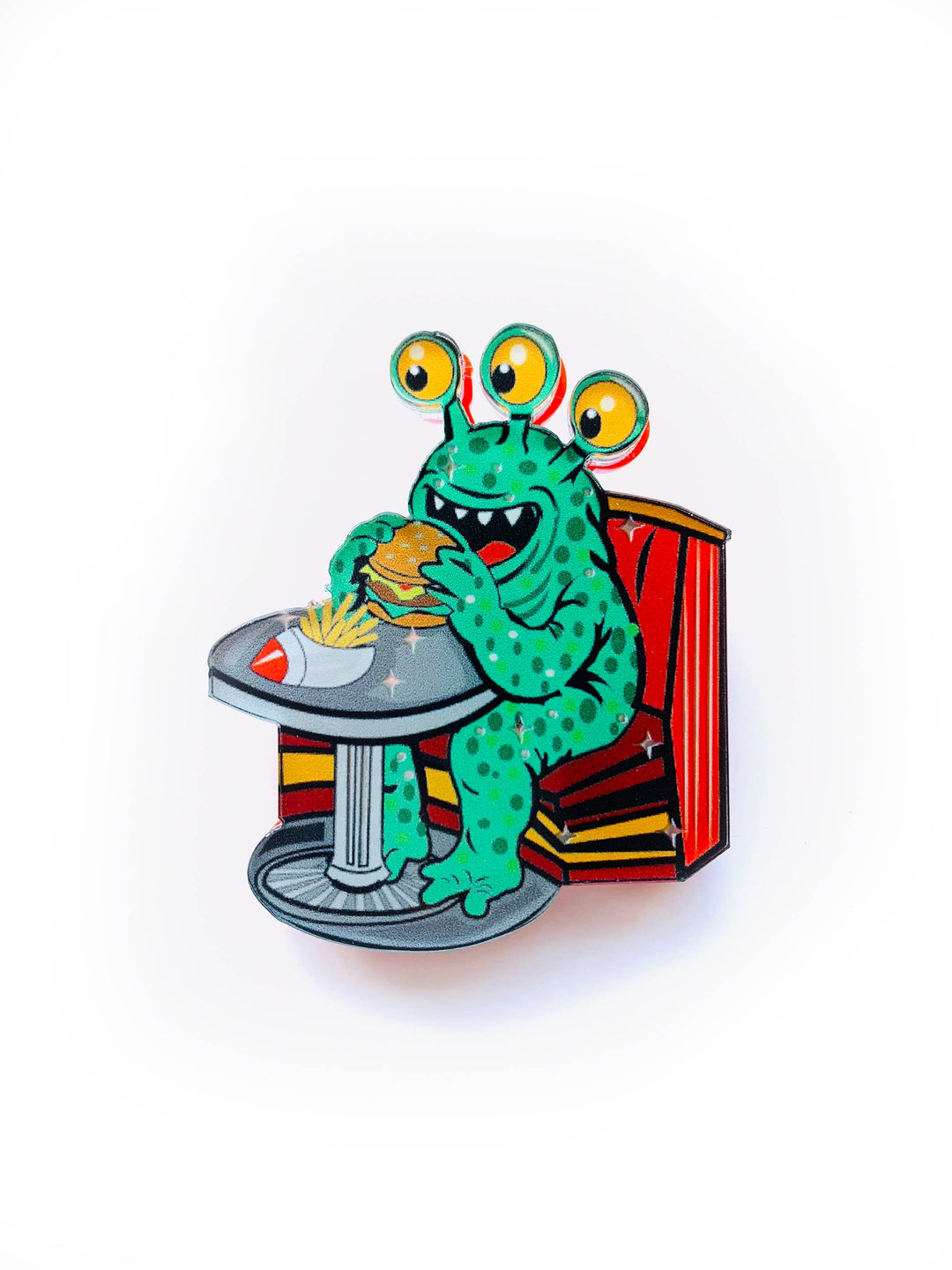 Retro Alien Diner Brooch by Rosie Rose Parker