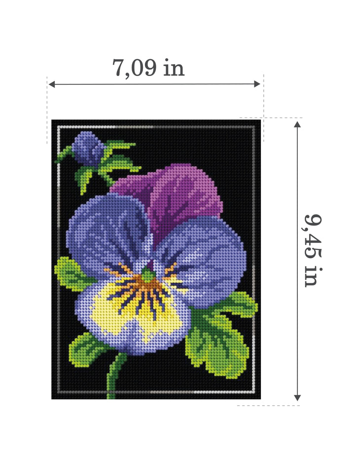 Gobelin canvas for halfstitch without yarn Pansy