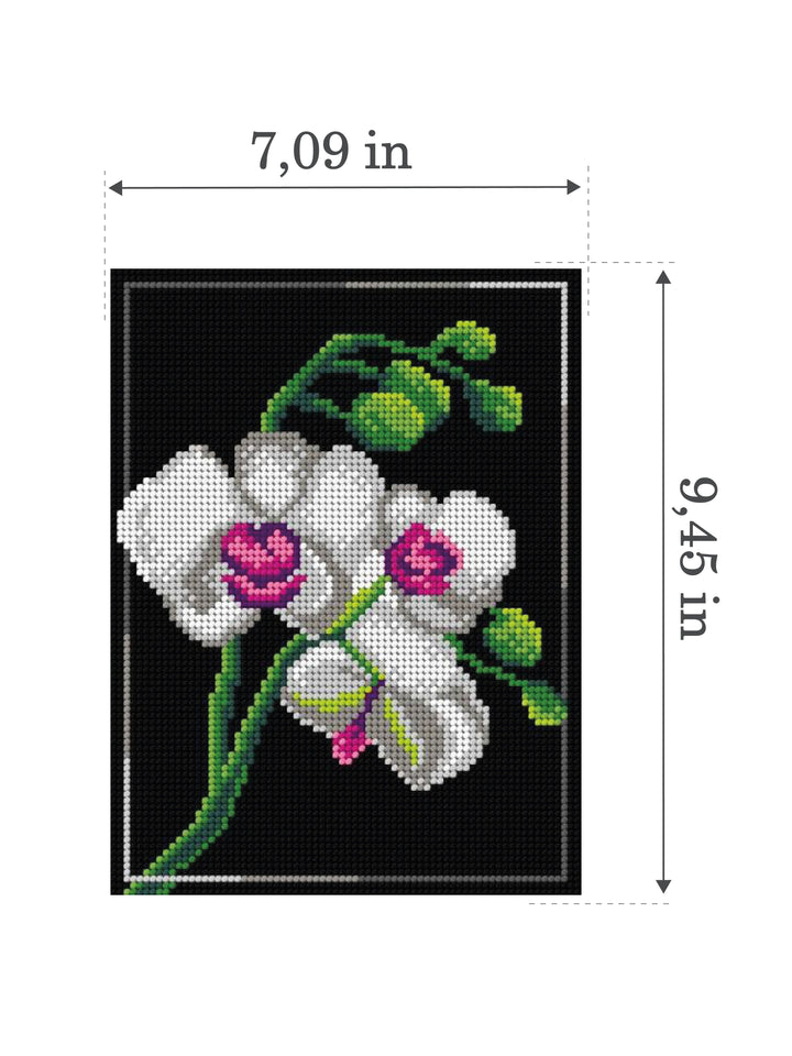 Needlepoint canvas for halfstitch without yarn Orchid 3010F - Printed Tapestry Canvas