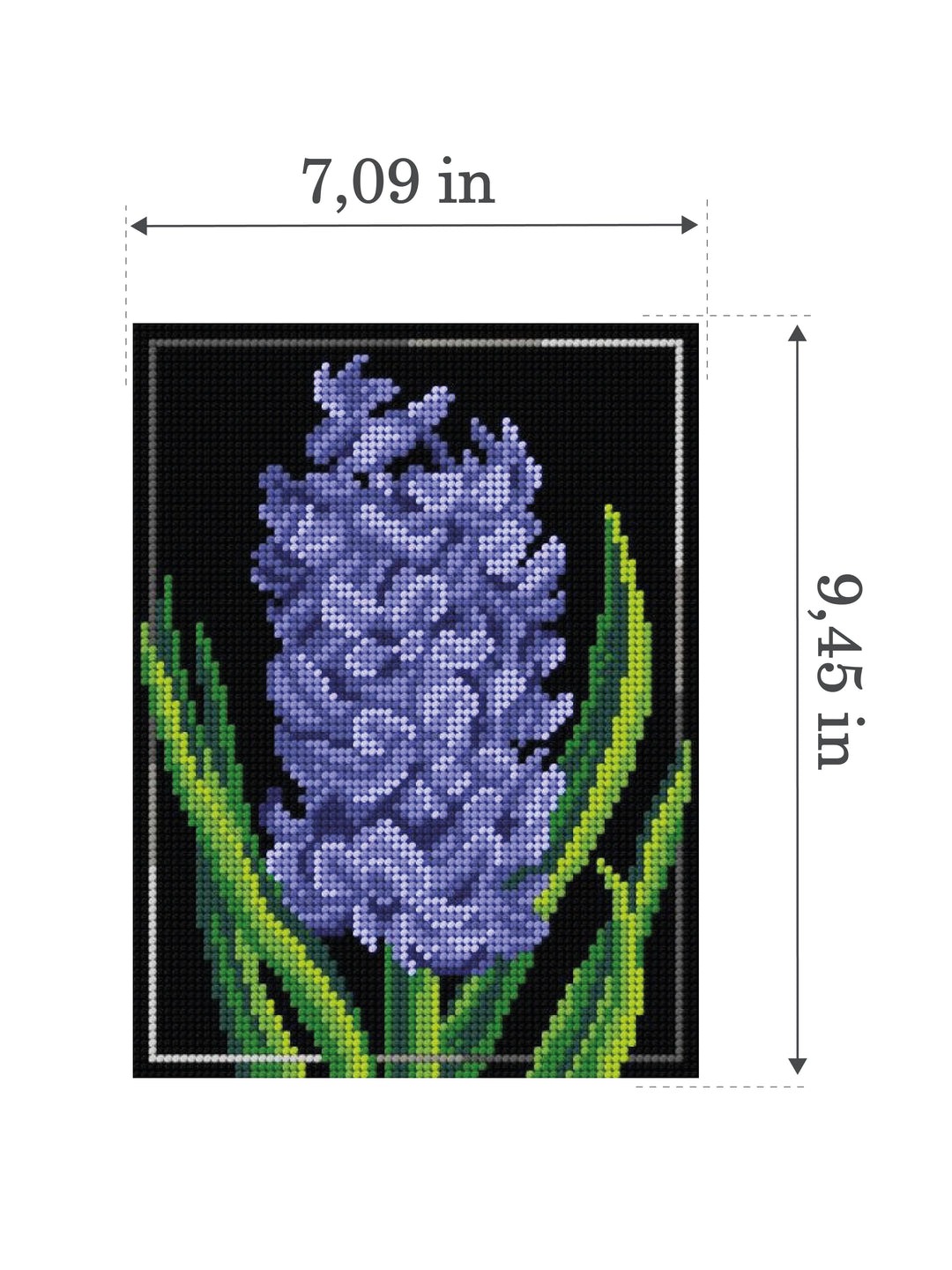 Needlepoint canvas for halfstitch without yarn Hyacinth 3052F - Printed Tapestry Canvas