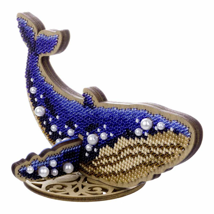 Wooden Bead Embroidery Kit ‚Äì ‚ÄúBlue Whale‚Äù FLK-582