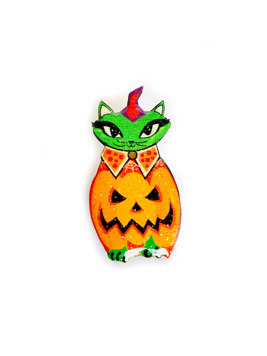 Cat in a Pumpkin Costume Pin by Rosie Rose Parker