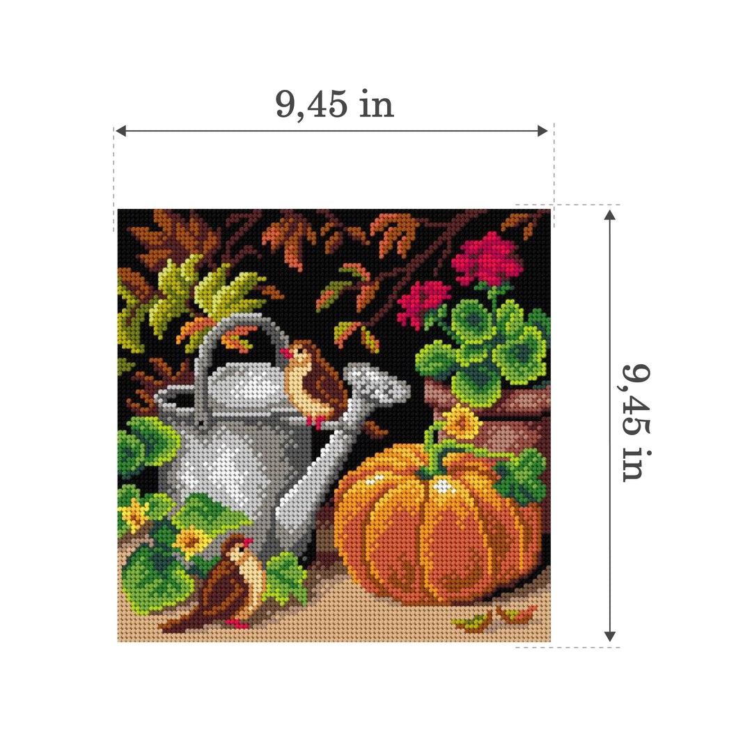 Needlepoint canvas for halfstitch without yarn In the Garden 3231H - Printed Tapestry Canvas