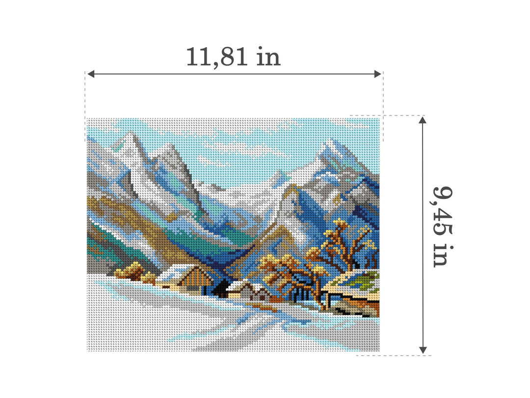 Gobelin canvas for halfstitch without yarn after Edward Theodore Compton - Winter Landscape 3241H