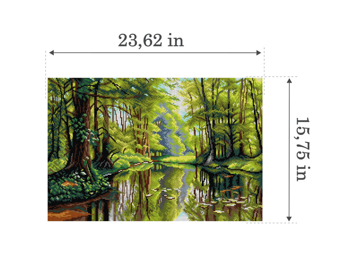 Needlepoint canvas for halfstitch without yarn after Peder Mork Monsied - Landscape 3253Q