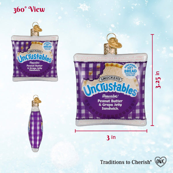 PB & Grape Uncrustables Sandwich Ornament