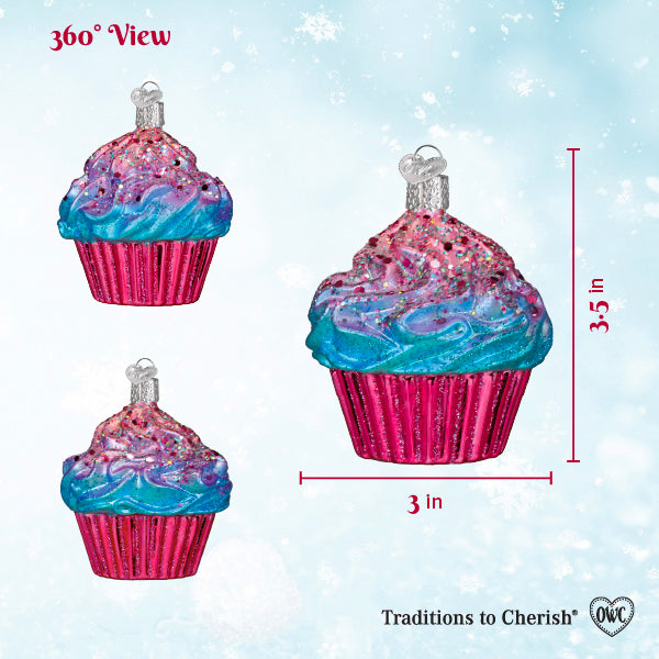 Shimmering Pink Cupcake Ornament