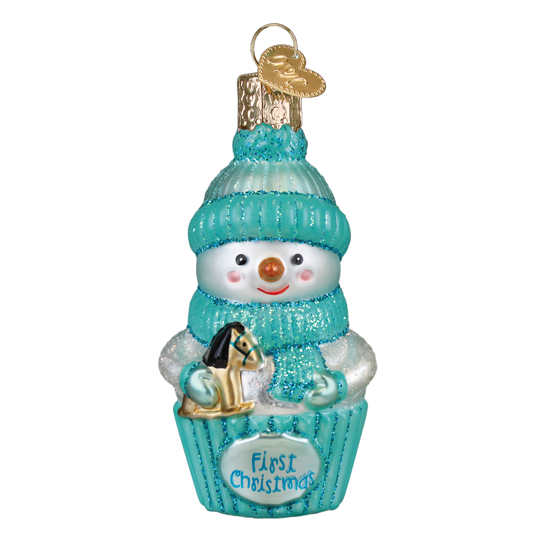 Snow Baby Cupcake Boy Ornament