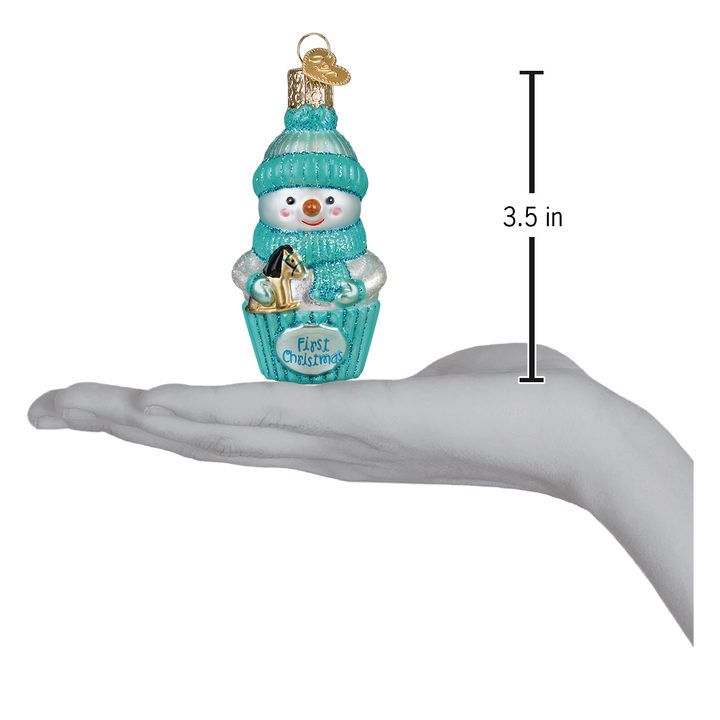 Snow Baby Cupcake Boy Ornament