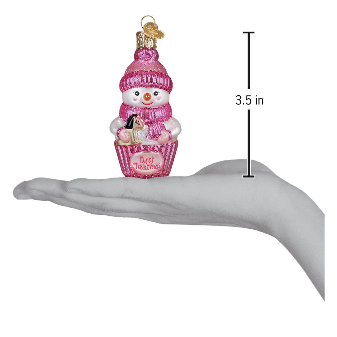 Snow Baby Cupcake Girl Ornament