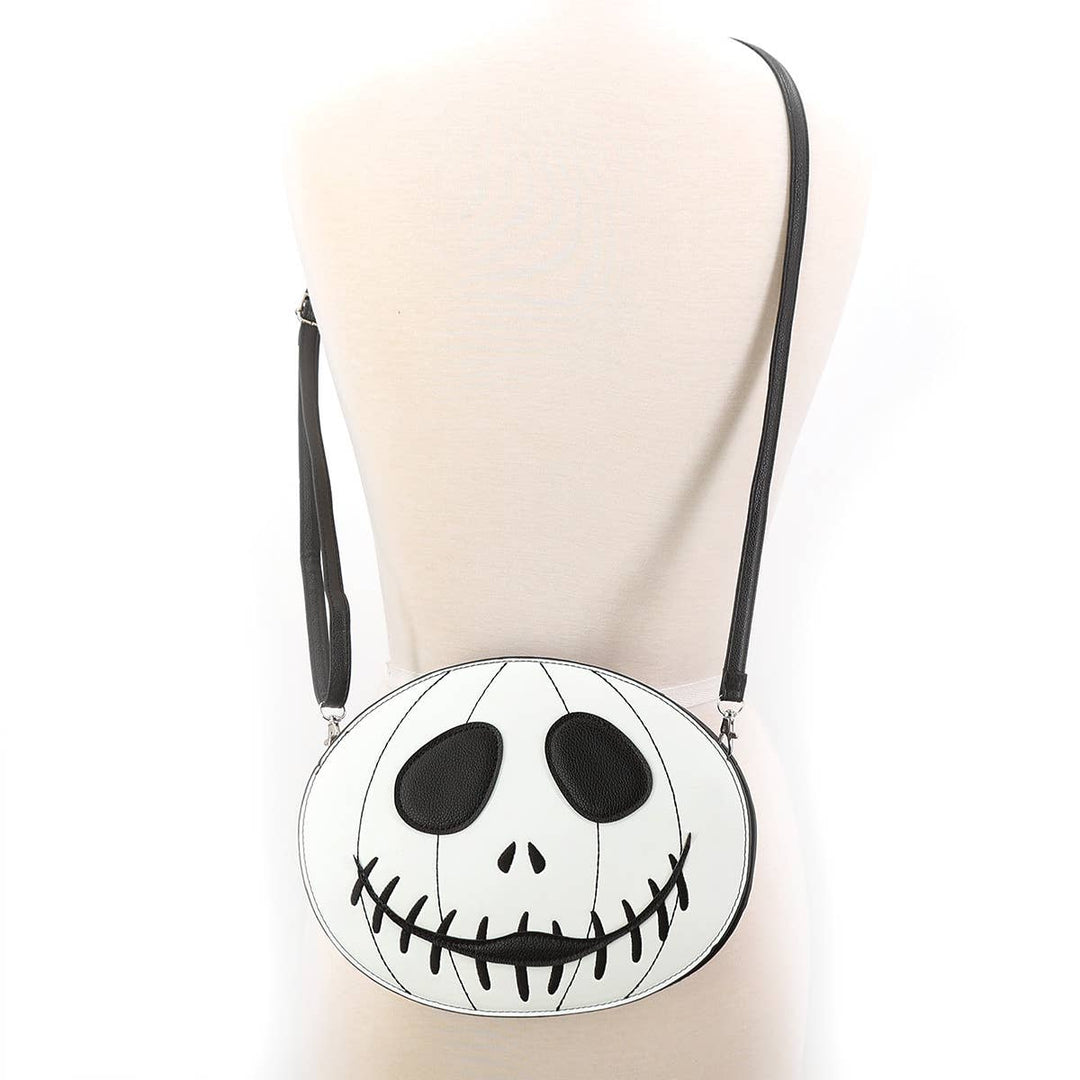 Glow in the Dark White Jack-O-Lantern Shoulder Bag