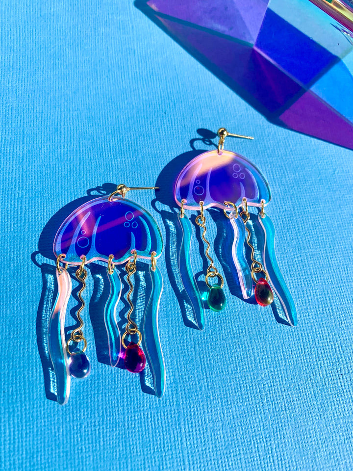 Jellyfish Acrylic Statement Earrings