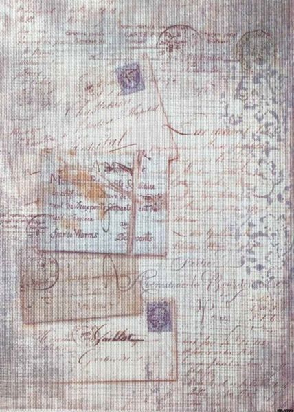 Nostalgic Notes Designer Printed AIDA Fabric. Canvas for embroidery with an applied background  KF-1272A